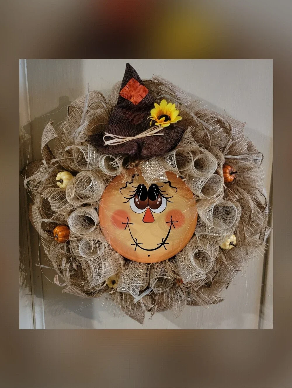 Fall Burlap Scarecrow Wreath